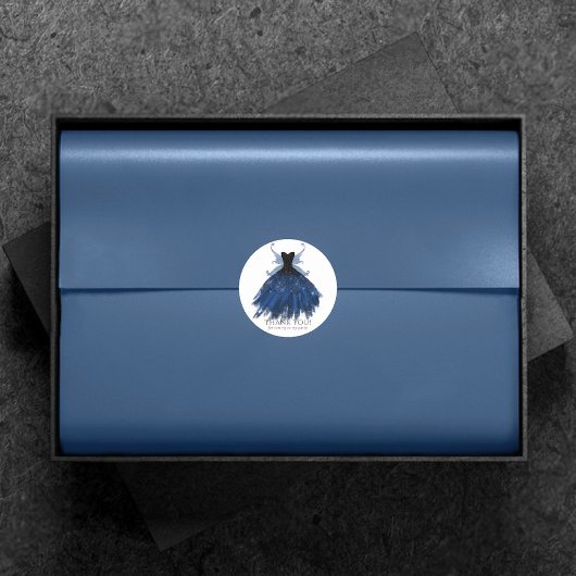 Sticker Rond Gothique Fairy Navy Gown | Merci profond de la feu