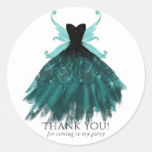 Sticker Rond Gothique Fairy Turquoise Gown | Merci vert de minu (Devant)