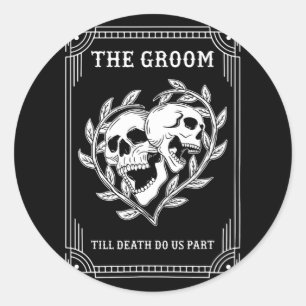 Sticker Rond Gothique Halloween mariée Mariage Bachelorette