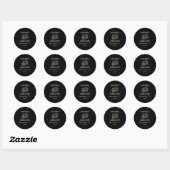Sticker Rond Gothique Halloween Rose noir Mariage (Feuille)