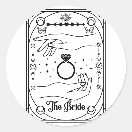 Sticker Rond Gothique Mariée Cuisine Coven Tarot Halloween Bach (Devant)