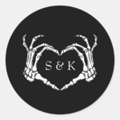 Sticker Rond Gothique Romantique Squelette main Halloween Maria (Devant)