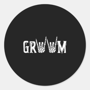 Sticker Rond Gothique Squelette Mariage de chambre juste marié