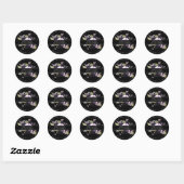 Sticker Rond Gothique violet et noir Moody Florals Quinceañera (Feuille)