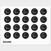 Sticker Rond Gothique Wicca Crescent Pastel Goth Moon (Feuille)