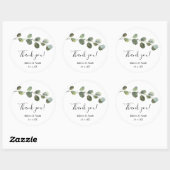 Sticker Rond Gouache de feuillage d'eucalyptus moderne simple (Feuille)