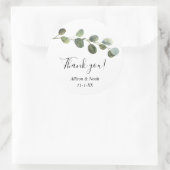 Sticker Rond Gouache de feuillage d'eucalyptus moderne simple (Sac)