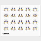 Sticker Rond Gouldian Finch Friends (Feuille)