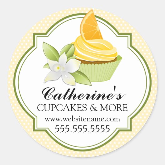 Sticker Rond Gourmet Orange Slice Cupcake Boulangerie Seaux de  (Devant)