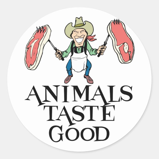 Sticker Rond Goût d'animaux bon (Devant)