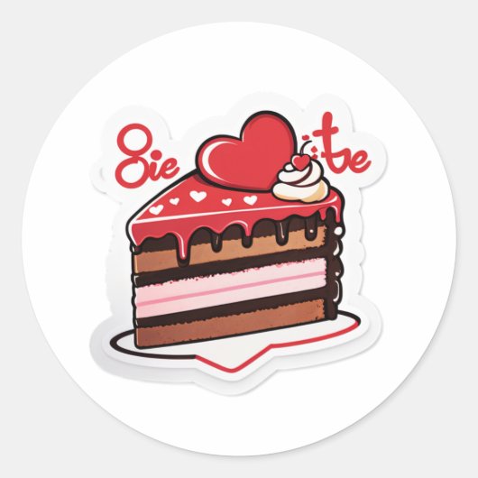 Sticker Rond Goûtez l'Amour dans Chaque Bouchée (Devant)