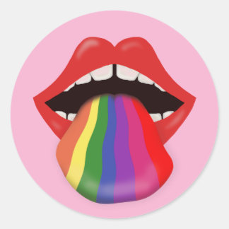 Sticker Rond Goûtez L'Arc En Ciel