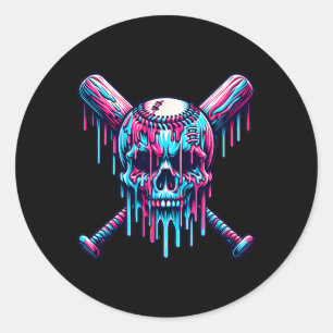 Sticker Rond Goutte de crâne Bysebyll Goutte Bysebyll Crème Gla