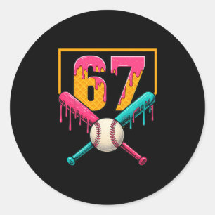 Sticker Rond Goutte de glace Bysebyll Numéro 67 Joueur 67e anni