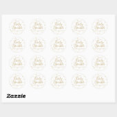 Sticker Rond Gouttes de bébé coeurs dorés (Feuille)