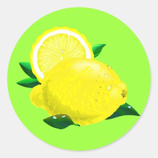 Sticker Rond Gouttes de citron (Devant)
