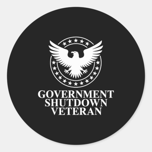 Sticker Rond Government Shutdown Veteran Eagle Patriotic Litica (Devant)