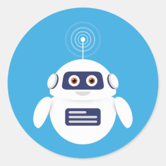 Sticker Rond GPT Chatbot - Robot with Artificial Intelligence