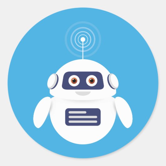 Sticker Rond GPT Chatbot - Robot with Artificial Intelligence (Devant)
