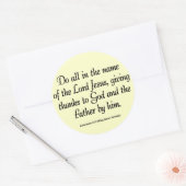 Sticker Rond Grâce au 3h17 de Colossians de thanksgiving de (Enveloppe)