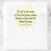 Sticker Rond Grâce au 3h17 de Colossians de thanksgiving de (Sac)