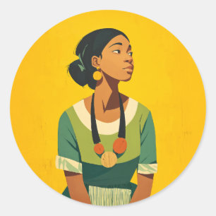 Sticker Rond Grace en vert et or