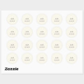Sticker Rond Grace Ivory Mariage moderne (Feuille)