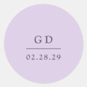 Sticker Rond Grace Lilac Mariage moderne (Devant)