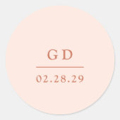 Sticker Rond Grace Peach Mariage moderne (Devant)