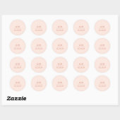 Sticker Rond Grace Peach Mariage moderne (Feuille)