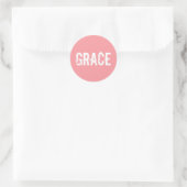 Sticker Rond Grace rose (Sac)