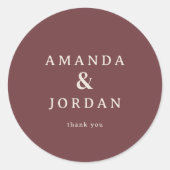 Sticker Rond Graceful Maroon Calligraphy Design (Devant)