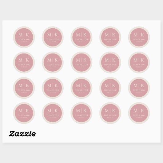 Sticker Rond Graceful Pink Calligraphy Circle (Feuille)