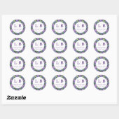 Sticker Rond Graceful Purple Floral Circle (Feuille)