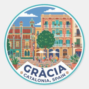 Sticker Rond Gràcia Espagne
