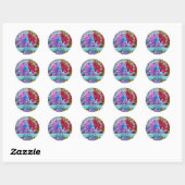 Sticker Rond Gracias dansantes avec fleurs et papillons PV01 (Feuille)