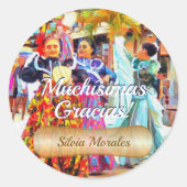 Sticker Rond Gracias Danseuses du Festival Mexicain 2549 (Devant)