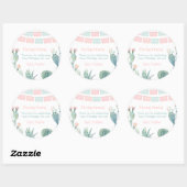 Sticker Rond Gracias Pastel Cactus Merci de la Fiesta mexicaine (Feuille)