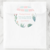 Sticker Rond Gracias Pastel Cactus Merci de la Fiesta mexicaine (Sac)