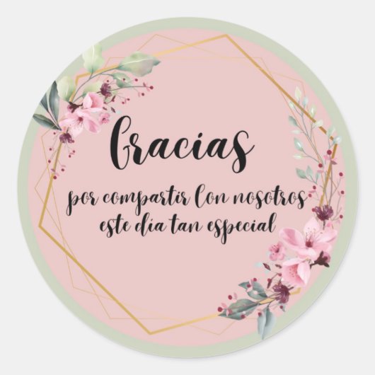 Sticker rond (Gracias por compartir con nosotros) (Devant)