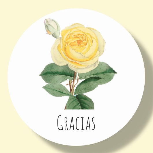 Sticker Rond Gracias rose jaune |