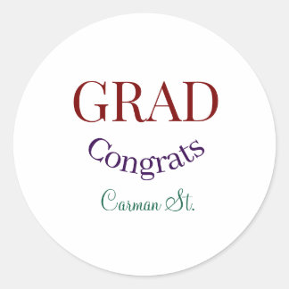 Sticker Rond grad congrats mauve purple bold year 20XX graduate