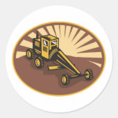 Sticker Rond Grader rétro (Devant)