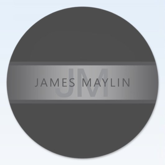 Sticker Rond Gradient gris foncé moderne Nom ou raison sociale