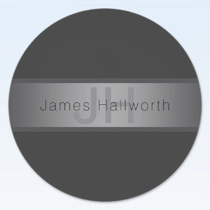 Sticker Rond Gradient gris foncé moderne Nom ou raison sociale