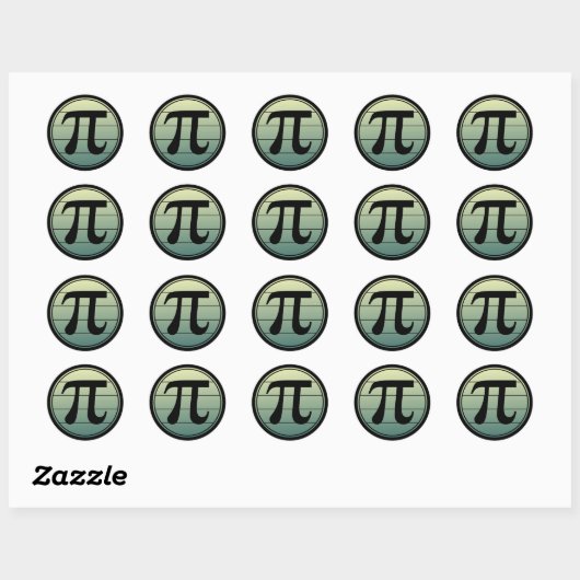 Sticker Rond Gradient | Happy Pi Day Math (Feuille)