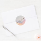 Sticker Rond Gradient holographique de Silver Glitter (Enveloppe)
