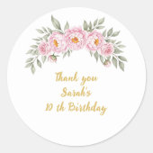 Sticker Rond gradient party watercolor pink Custom Birthday (Devant)