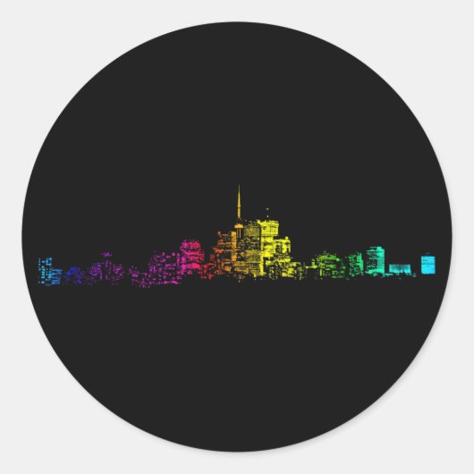 Sticker Rond Gradient Skyline de Toronto (Devant)