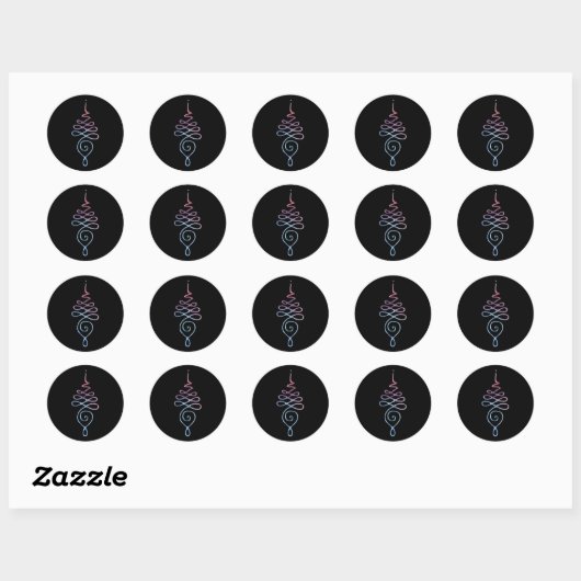 Sticker Rond Gradient Unalome (Feuille)